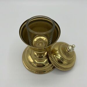GOLD TONED VOTIVE CANDLE HOLDER WITH LID